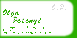 olga petenyi business card